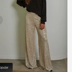 By Together sequin high waist flare pants NWT